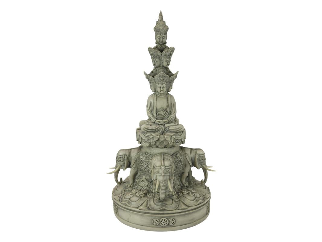 10 Faces of Buddha with Elephants – 52cm