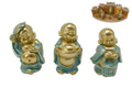 Aqua/Gold Happy Fortune Buddha 3as – 6.5cm