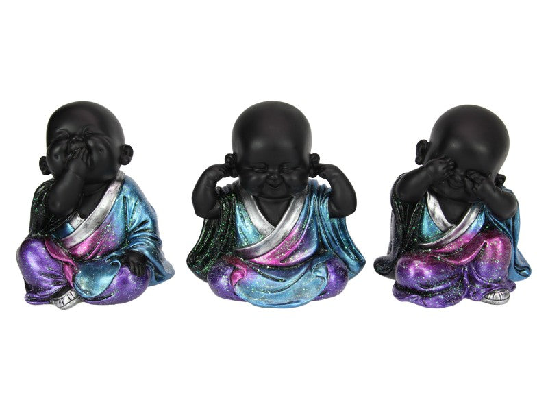 Purple/Blue Galaxy Monks 3 Assorted – 15cm