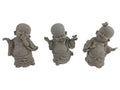 Happy Buddha in Natural Finish 3 Assorted – 16cm