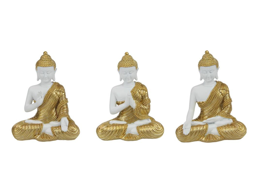 Sitting White&Gold Buddha – 12cm