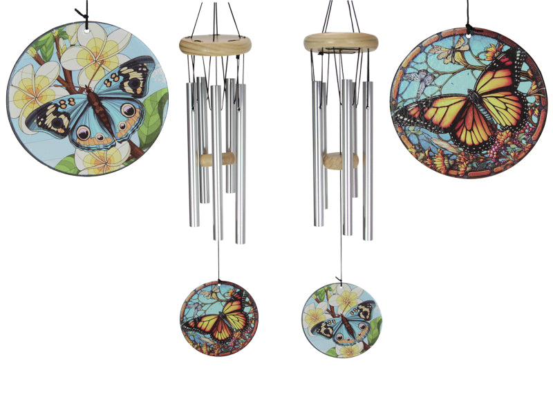 Butterfly Glass Motif Wind Chime 2 – 51cm