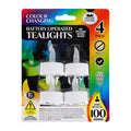 Tealights Batt Op Sml Pack 4 Col product photo - Price Busters Variety