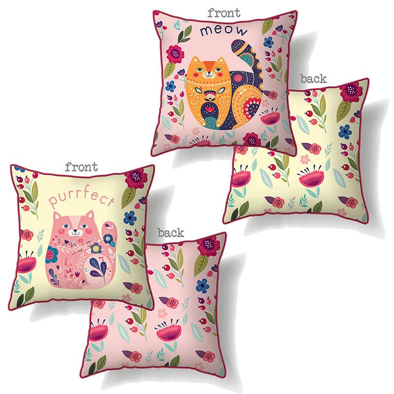 Cat with Boho & Words Cushion – 45cm