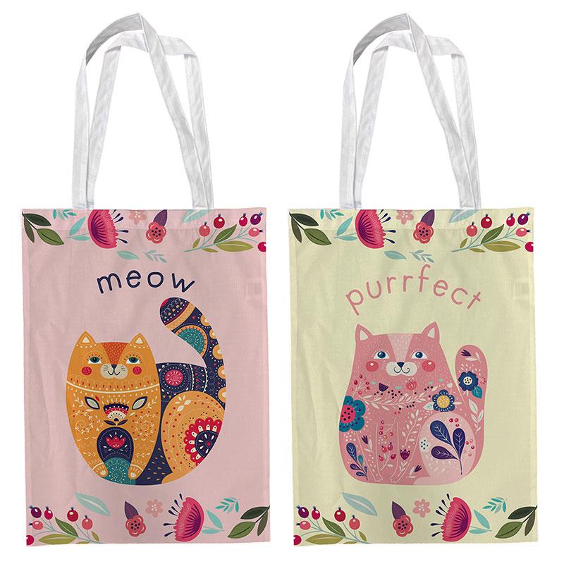 Boho Cat Tote – 34 × 47cm