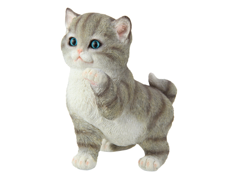 Playful Grey Cat With Blue Eyes – 19cm