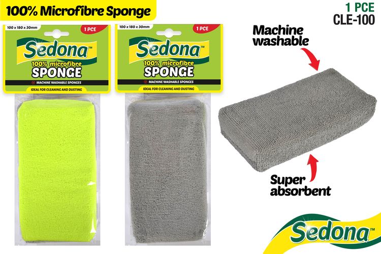 1 Piece Microfiber Sponge 10x18x3cm 2 Assorted