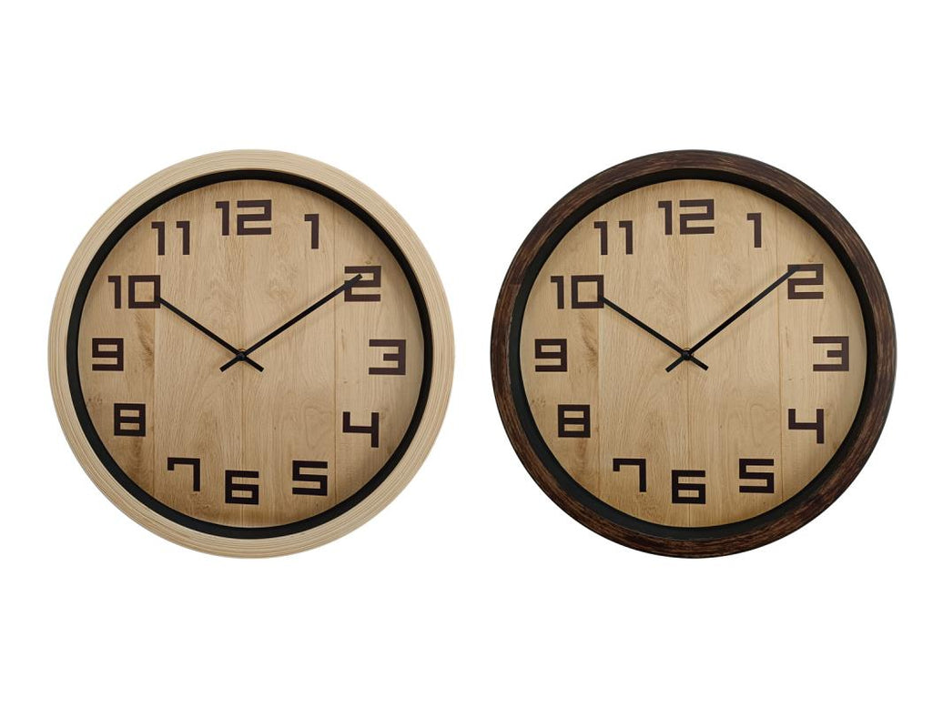 Timber Look Clock 2 ass – 40cm
