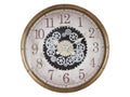 White And Gold Clock with Moving Cogs – 76cm