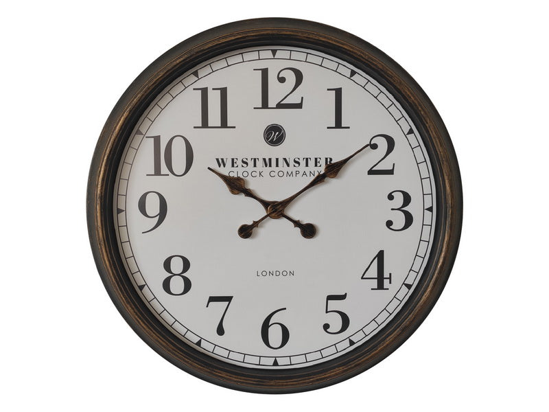 Clock with Numbers in Antique Brown (Window Box) – 76cm