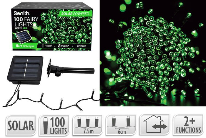 100LED Solar FairyLight 7.5m 2F Green