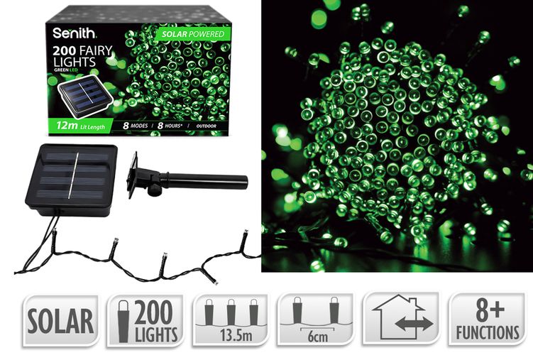 200LED Solar FairyLight 13.5m 8F Green