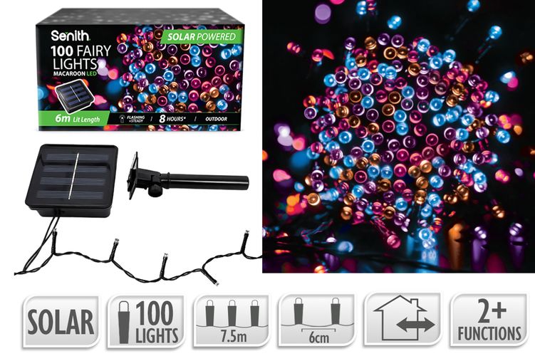 100LED Solar FairyLight 7.5m 2F Macaroon