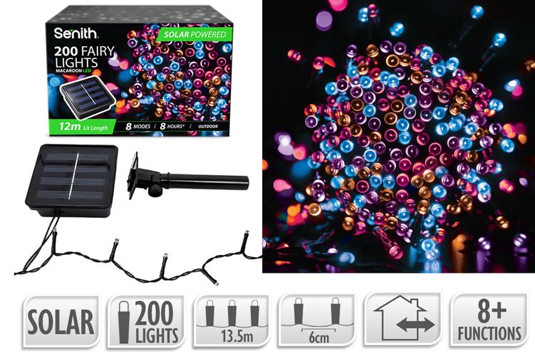 200LED Solar FairyLight 13.5m8F Macaroon