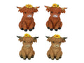 Highland Cow with Sunflowers Sitting 4 Assorted – 9cm