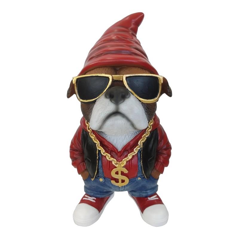 Standing Dog with Gangster Gnome De – 29cm