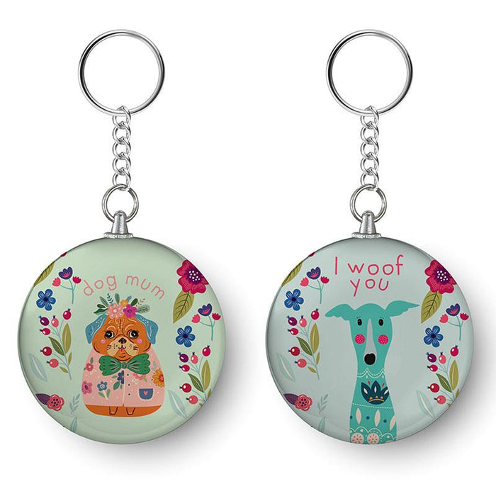 Glass Dome Dog Keyring