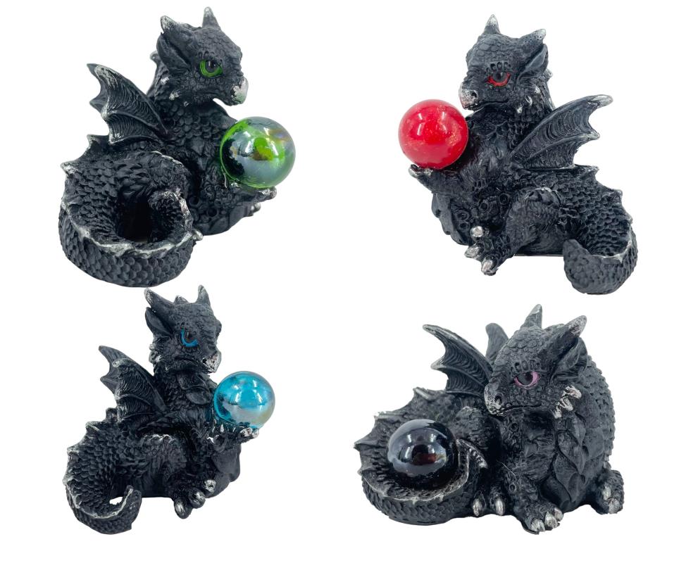 Baby Black Dragon Holding Orb 4 Assorted – 5cm