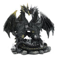 Twin Black Lover Dragons on C. Rock – 20cm
