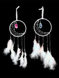 Blue/White Half Moon Dream Catcher – 15cm