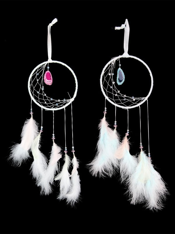 Blue/White Half Moon Dream Catcher – 15cm