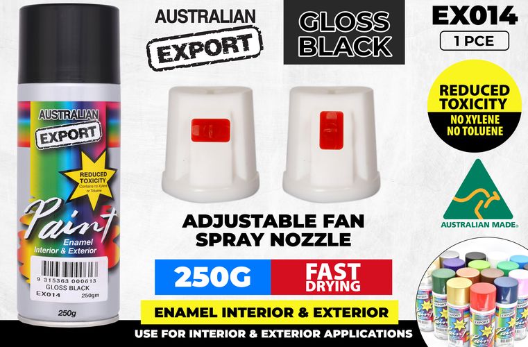Spray Paint Gloss Black Export 250gm