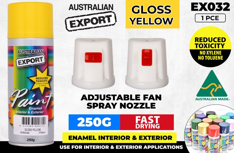 Spray Paint Gloss Yellow Export 250gm