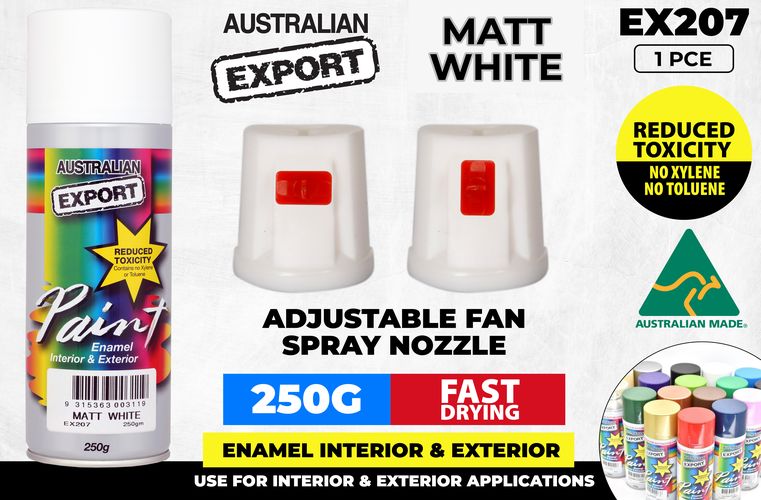 Spray Paint Matt White Export 250gm
