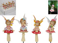 Fairy on Mushroom Garden Stake 4 Assorted – 23cm