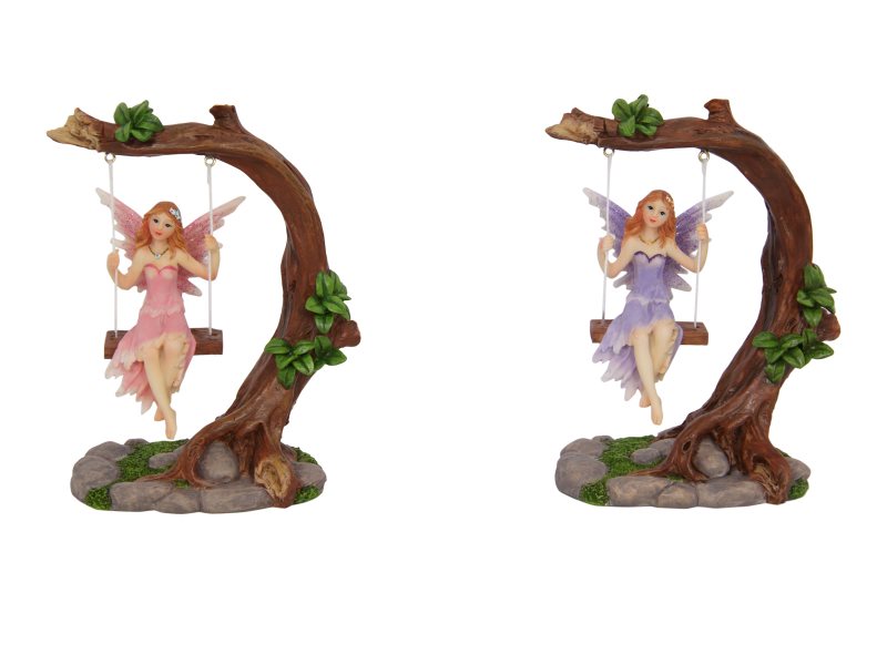 Fairy on Tree Swing 2 Assorted – 14cm