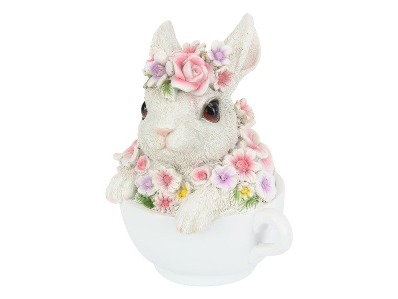 Cute Floral Rabbit in Teacup – 15cm