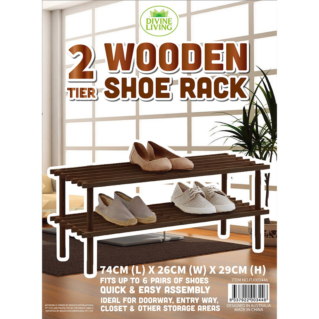 Shoe Rack 2/Tier Choco product photo - Price Busters Variety