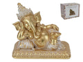Ganesh in Gold Finish Laying – 17cm