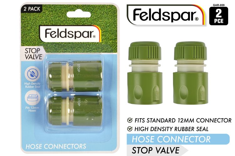 2 Piece Hose Connectors with Stopper