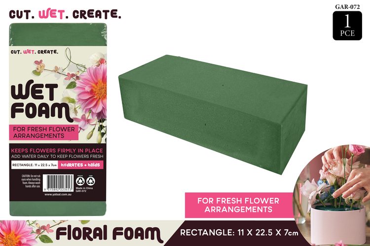 1 Piece Wet Floral Foam Brick 11x22. - 5 × 7 cm