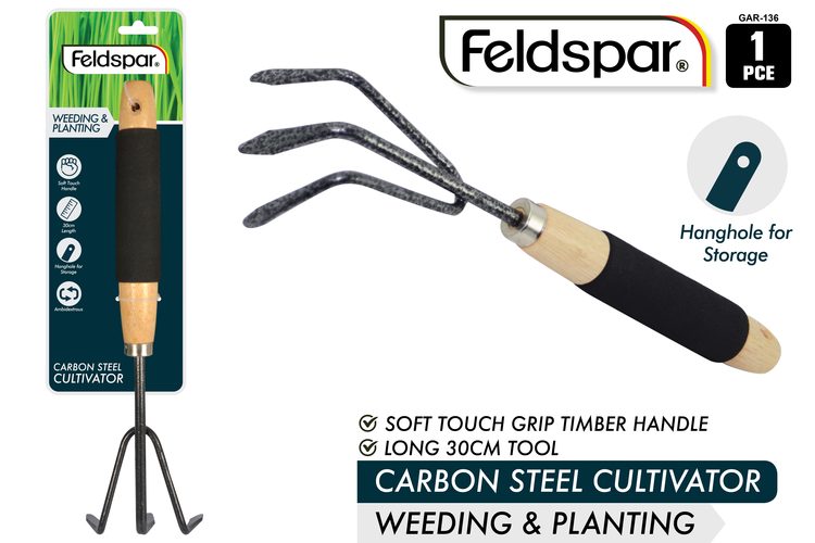 1 Piece Carbon Steel Cultivator - 30 × 8 cm