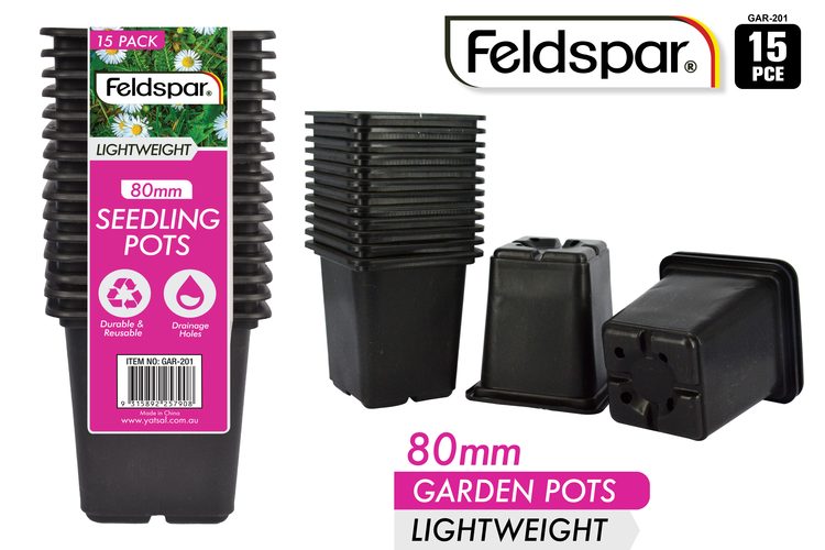 15 Piece Square Seedling Pots - 8 cm