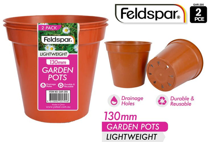 2 Piece Plastic Planter Pots - 13 × 12 cm
