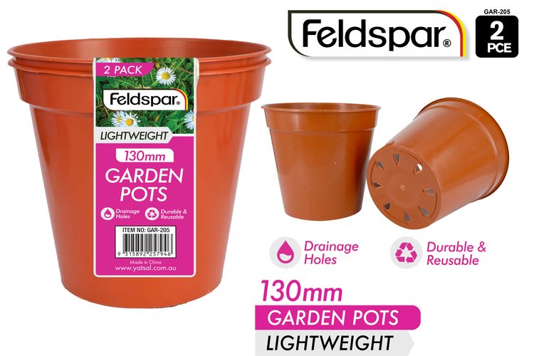 2 Piece Plastic Planter Pots - 13 × 12 cm