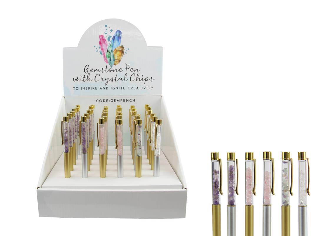 Gemstone Pen with Gemstone Chips