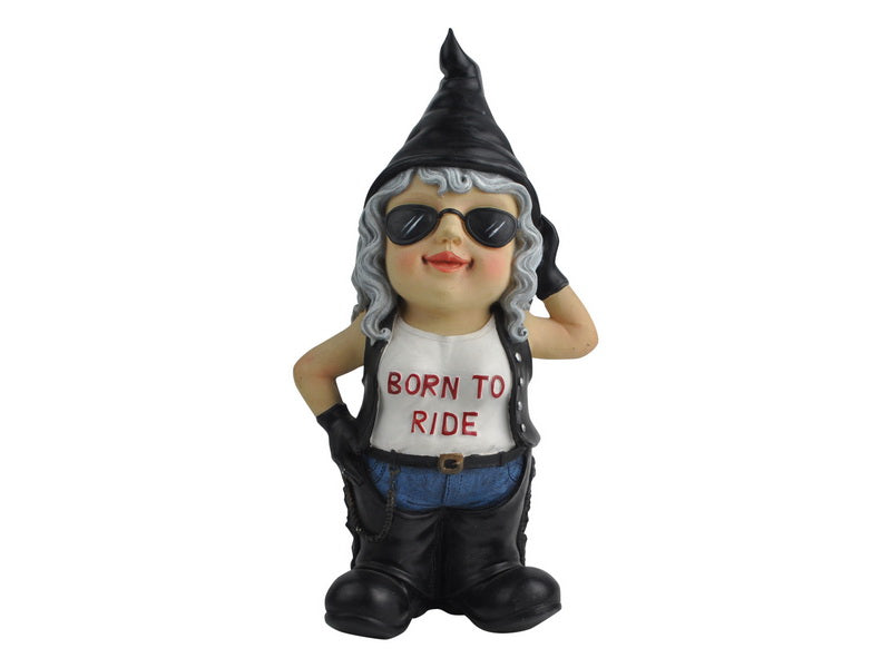 Born To Ride Biker Chick Gnome – 33cm