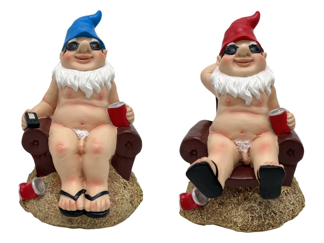 Sitting Naked Gnome on Couch – 22cm