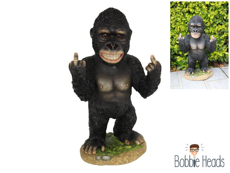 Bobble Head Rude Finger Gorilla – 34cm