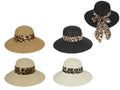 Hat with Leopard Print Bow 4 Assorted – 37cm