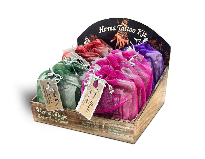 Henna Tattoo Kit with Applicator & Stencil (Display Box)