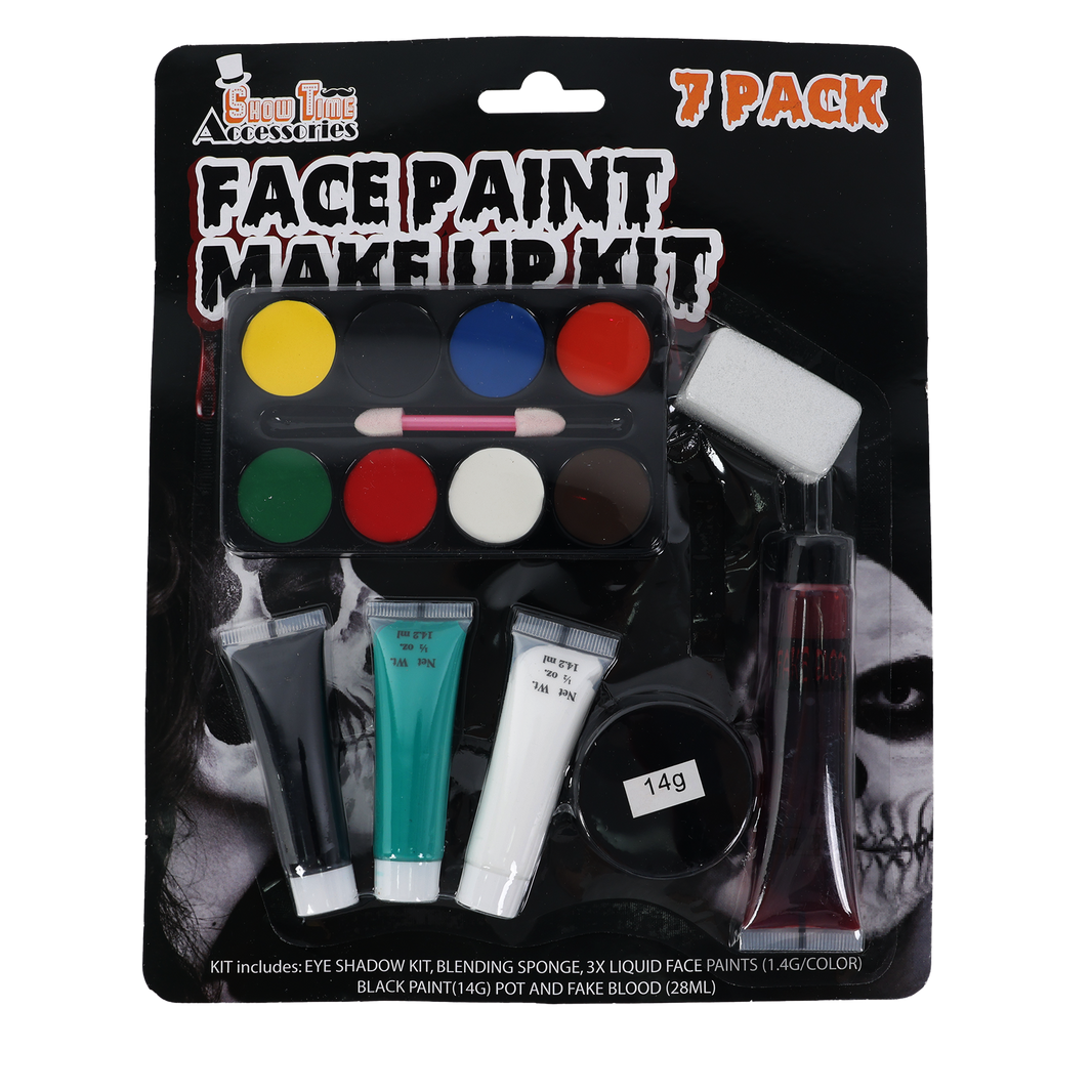 Complete Halloween Face Paint Makeup Kit 7 Pack