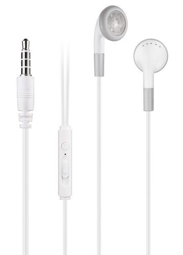 Earphones With Mic & Vol Ctl White