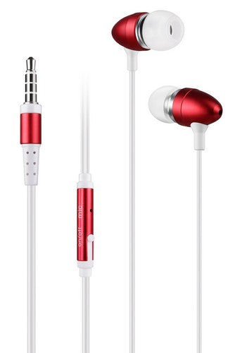 Earphone Metallic with Mic Red
