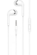Earphone Euro Style with Mic/Vol Ctl White