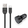 Car Charger with Micro USB Charging Cable Black